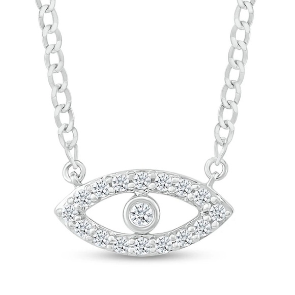 .50 Carats VS Lab Diamond Evil Eye Sterling Silver Necklace - Picture 1 of 6